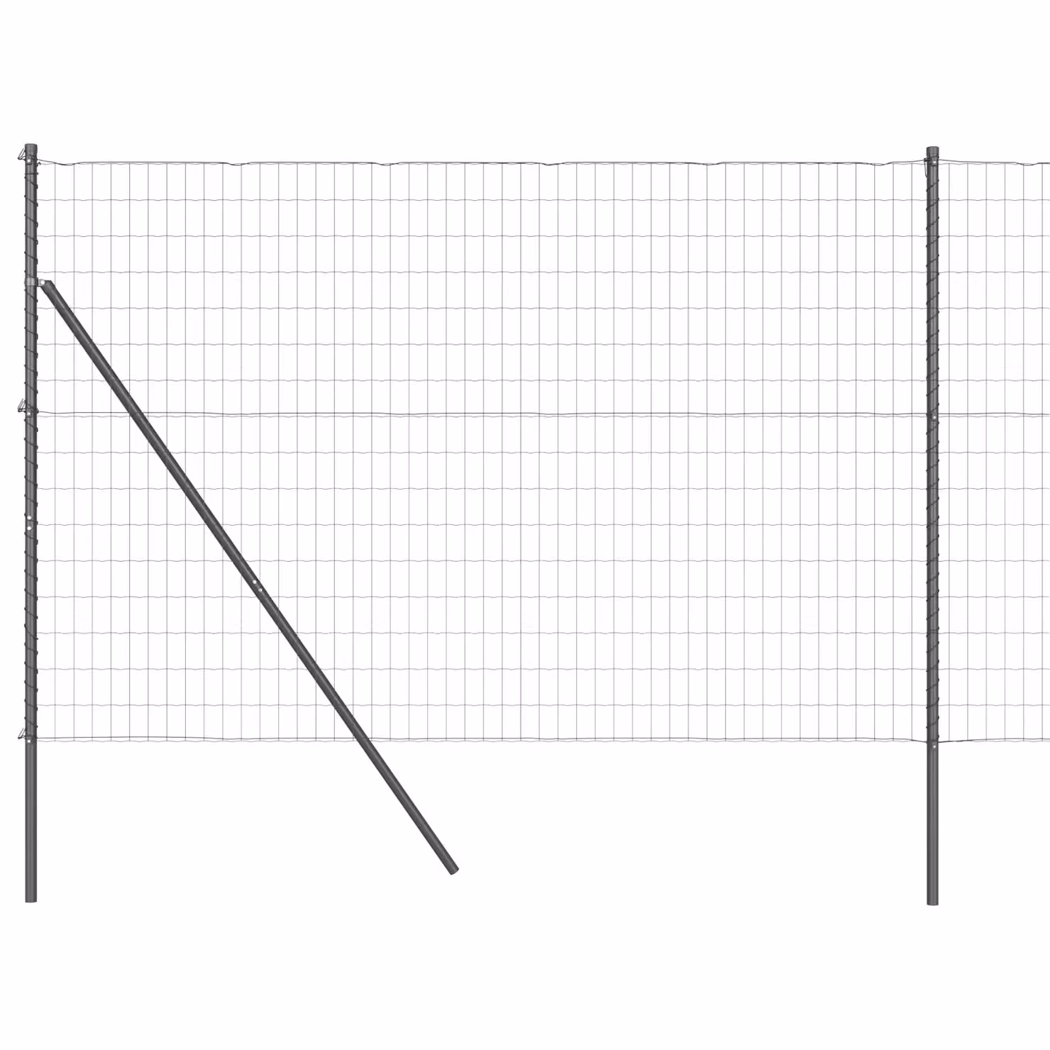 Berkfield Home Euro Fence with 7 Posts, Galvanised Steel, Grey and Silver, W: 10 m, H: 1.6 m – 2