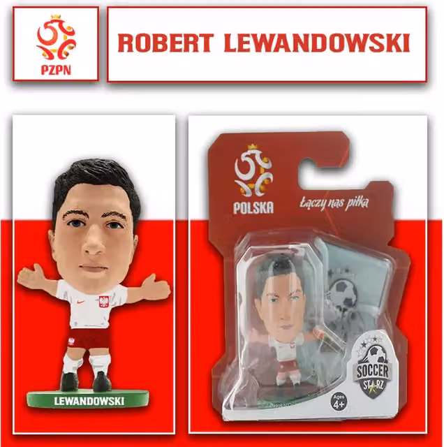 SoccerStarz Robert Lewandowski Poland Home Kit Mini Figure, White, Height: 5 cm