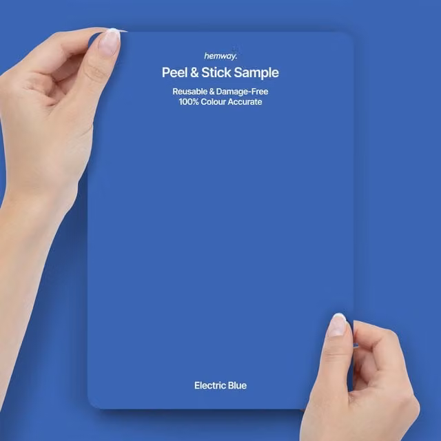 Hemway Interior Paint Sample Peel and Stick Swatch in Electric Blue