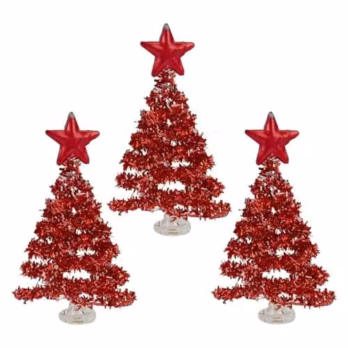 VFM e-Store Red Glass Christmas Tree Pendant Ornament, H: 29 cm, W: 15 cm