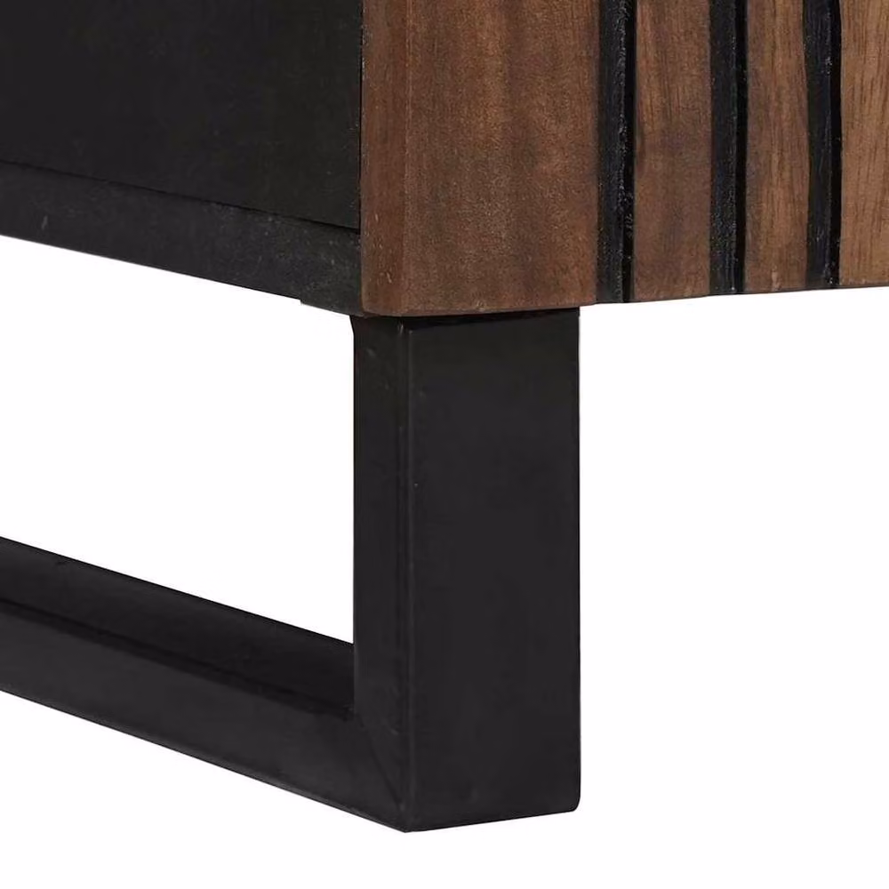 Berkfield Home Industrial Sideboard in Brown, Solid Wood and MDF, W: 60 cm, D: 33.5 cm, H: 75 cm – 4
