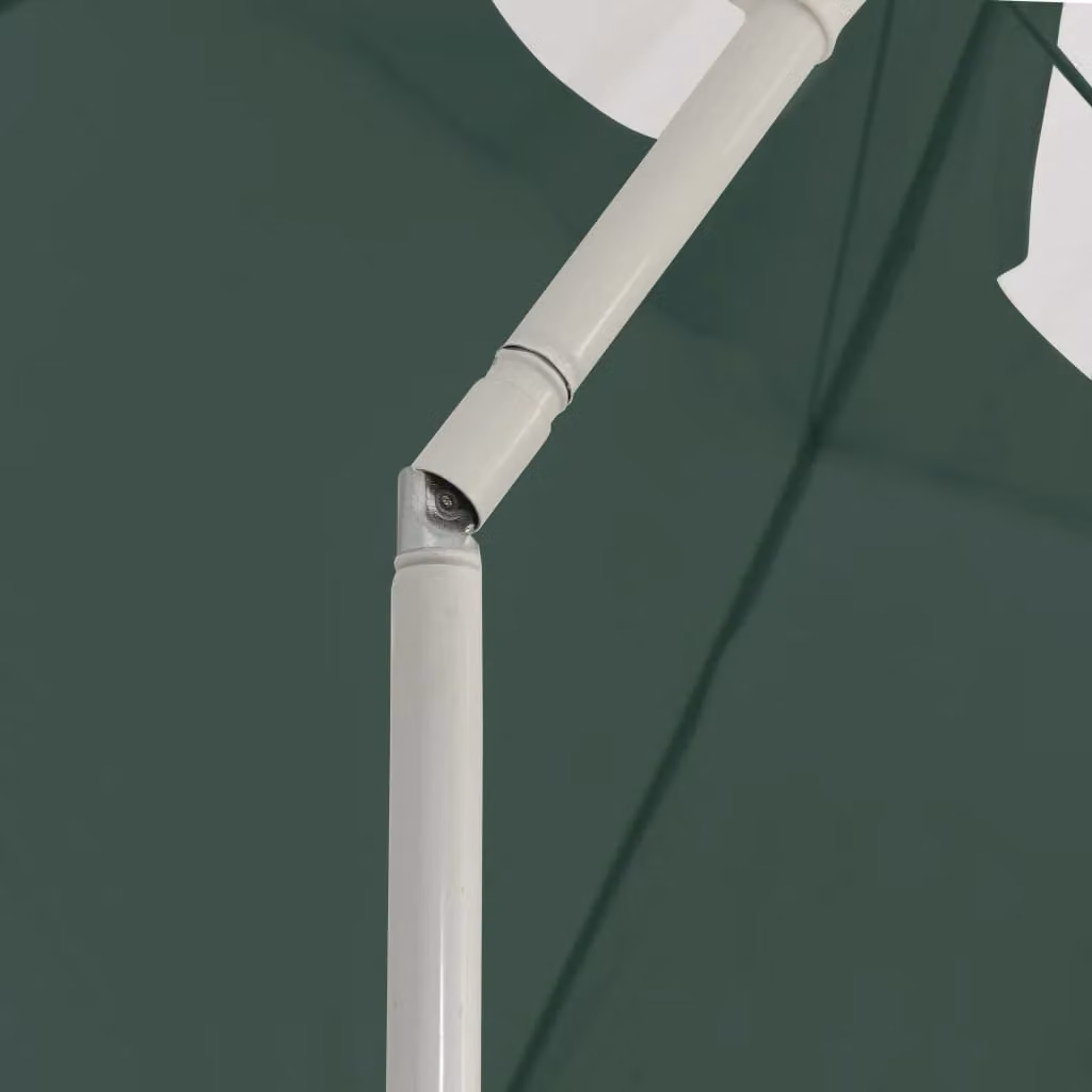 Berkfield Home Green Floral Polyester Beach Umbrella with Central Pole, 300 cm – 2