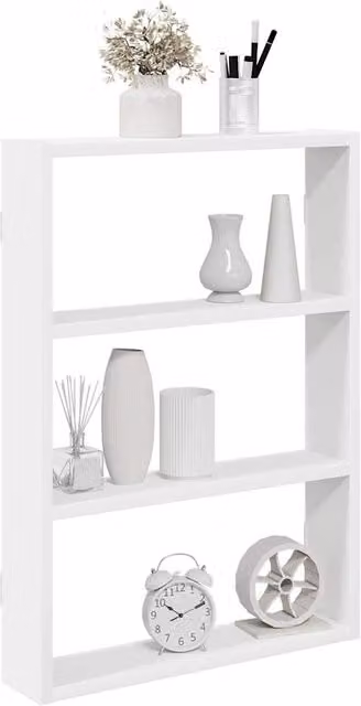 Berkfield Home White Wall Mounted Minimalist Shelf, W/D/H: 60 x 43 x 9 cm