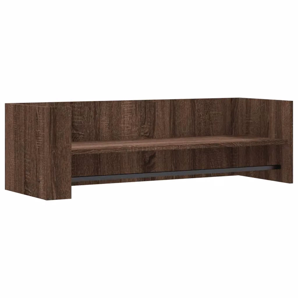 Berkfield Home Wall Mounted Cube Shelf in Brown Oak, W: 100 cm, D: 35 cm, H: 30.5 cm – 2