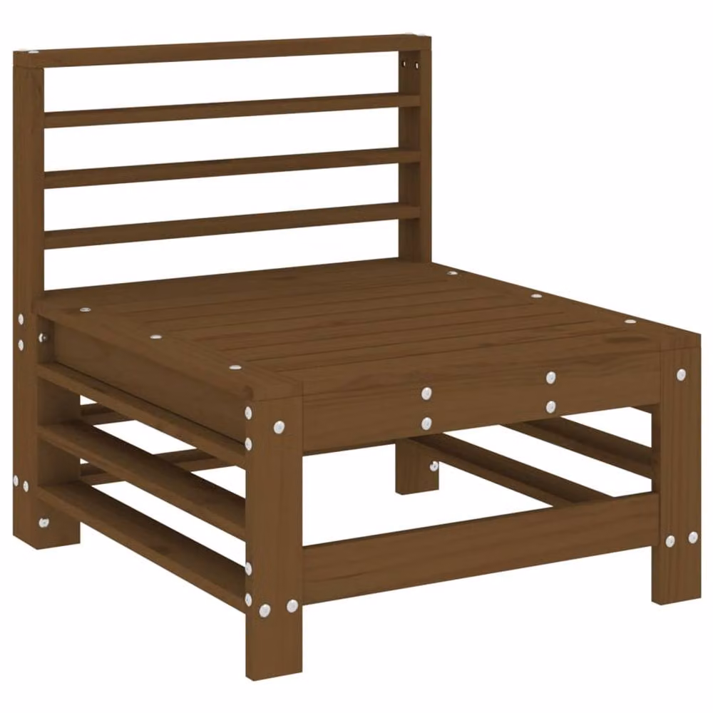 Berkfield Home Beautiful Garden Middle Sofa in Honey Brown Solid Pine Wood, W/D/H: 121 x 60 x 57.5 cm – 2