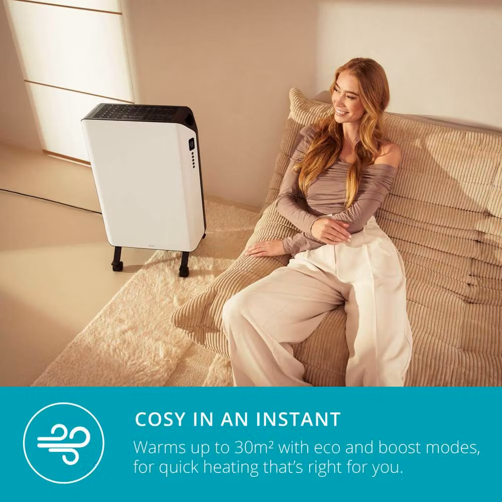 Duux Edge Oil Smart 2000W Oil Filled Radiator with App Control, White – 2