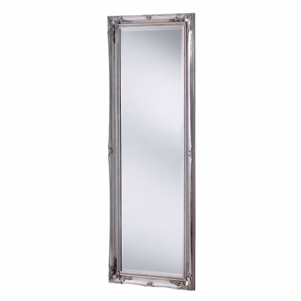 Yearn Mirrors French Style Carved Tall Rectangular Wall Mirror in Silver, H 166 cm x W 60 cm – 3