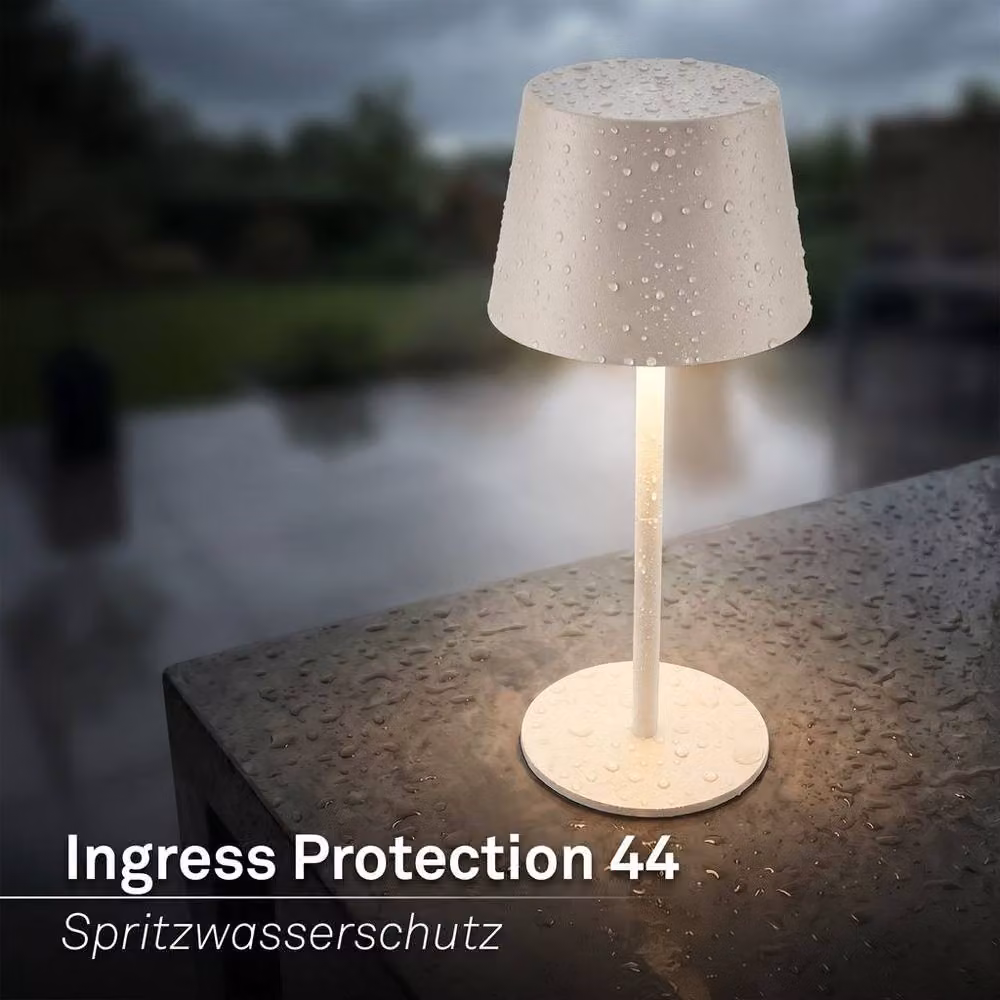 Briloner Rechargeable LED Table Lamp, Dimmable Touch Light in White – 6