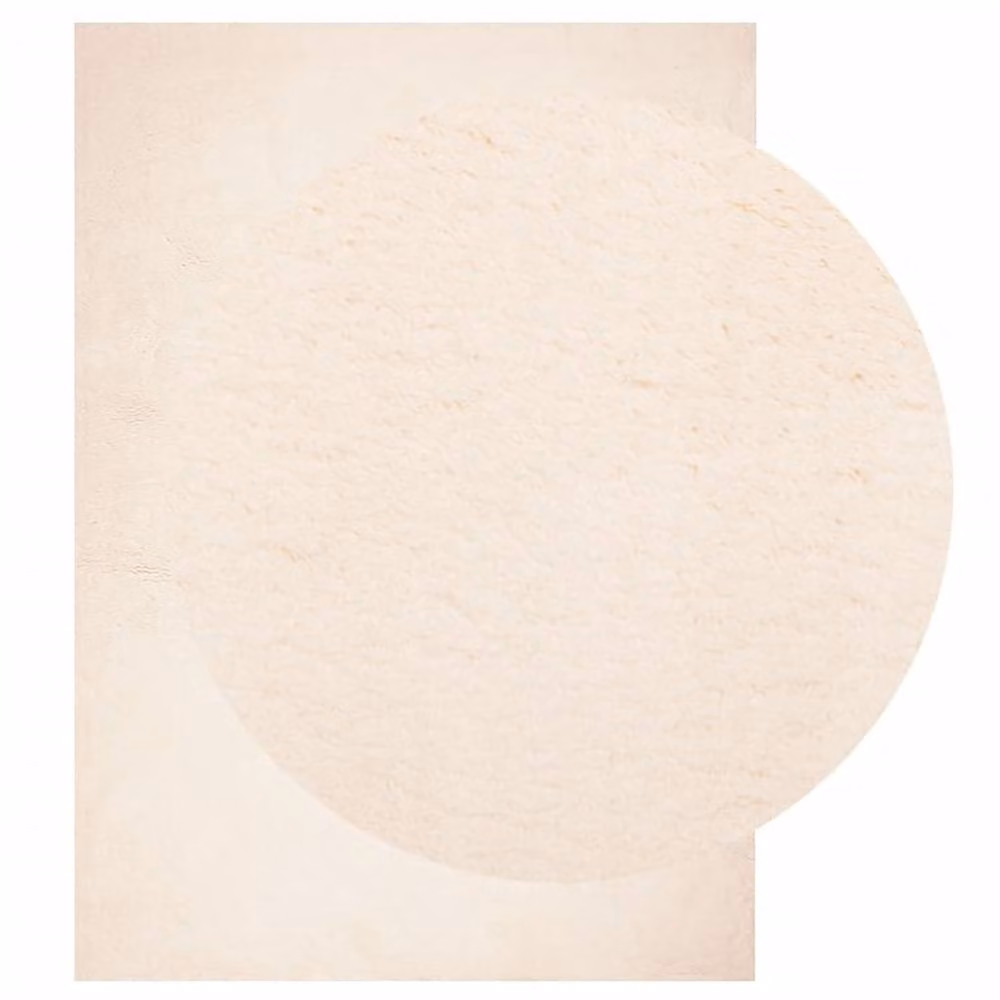 Berkfield Home HUARTE Short Pile Washable Beige Rug, W: 160 cm x D: 230 cm – 1