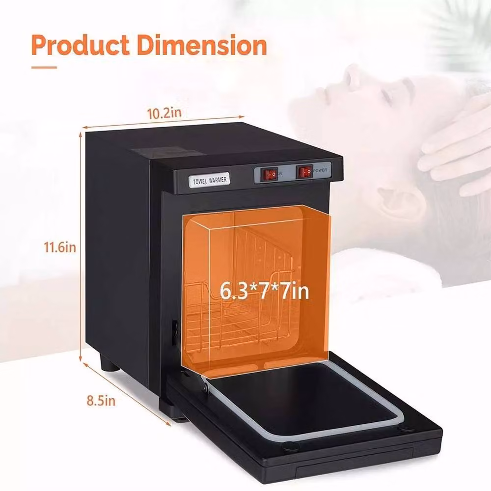 SPETLEK 5L Towel Warmer Cabinet and UV Steriliser Box in Black with Stainless Steel Finish – 2