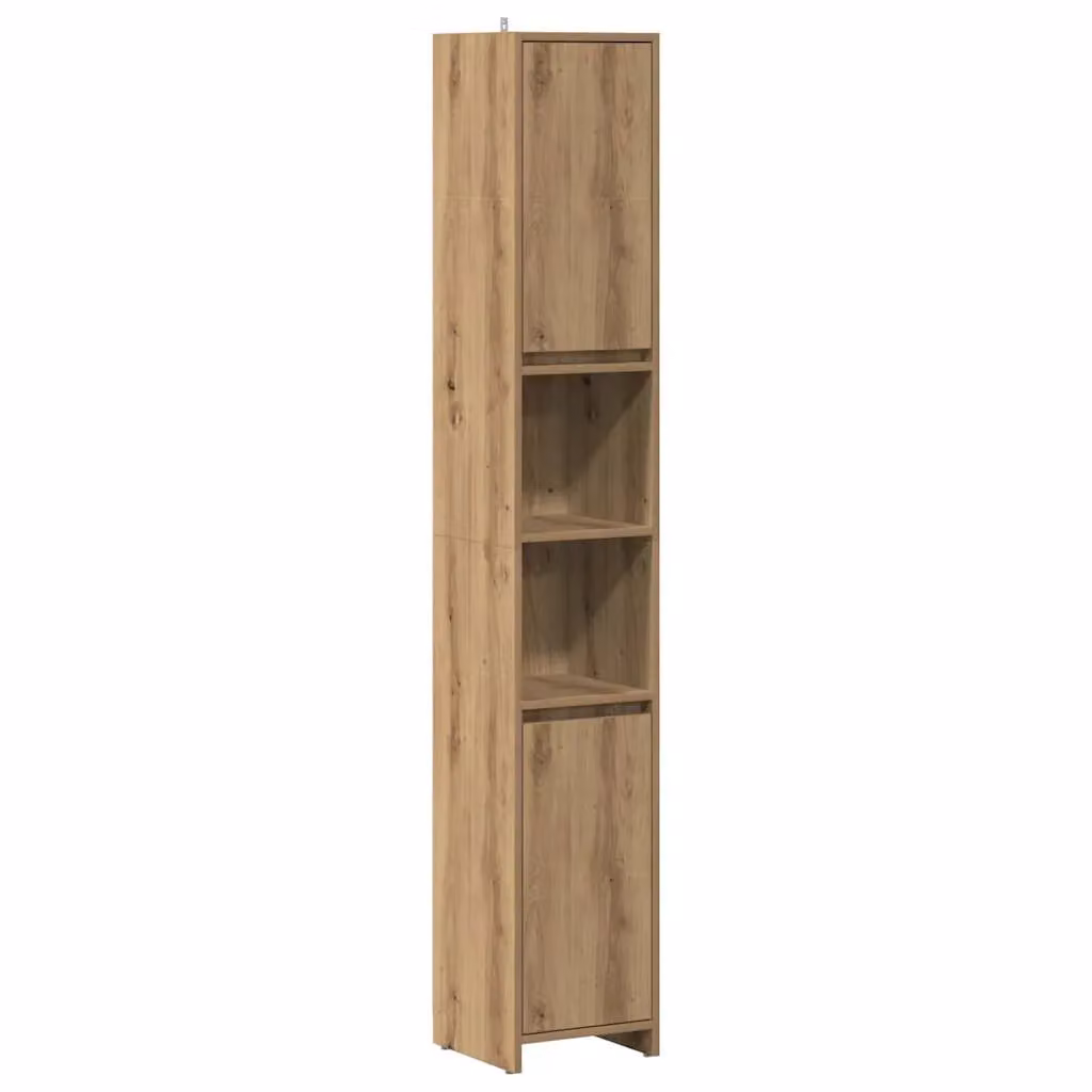 Berkfield Home Artisan Oak Bathroom Cabinet, Brown, W/D/H: 30 x 30 x 183.5 cm – 2