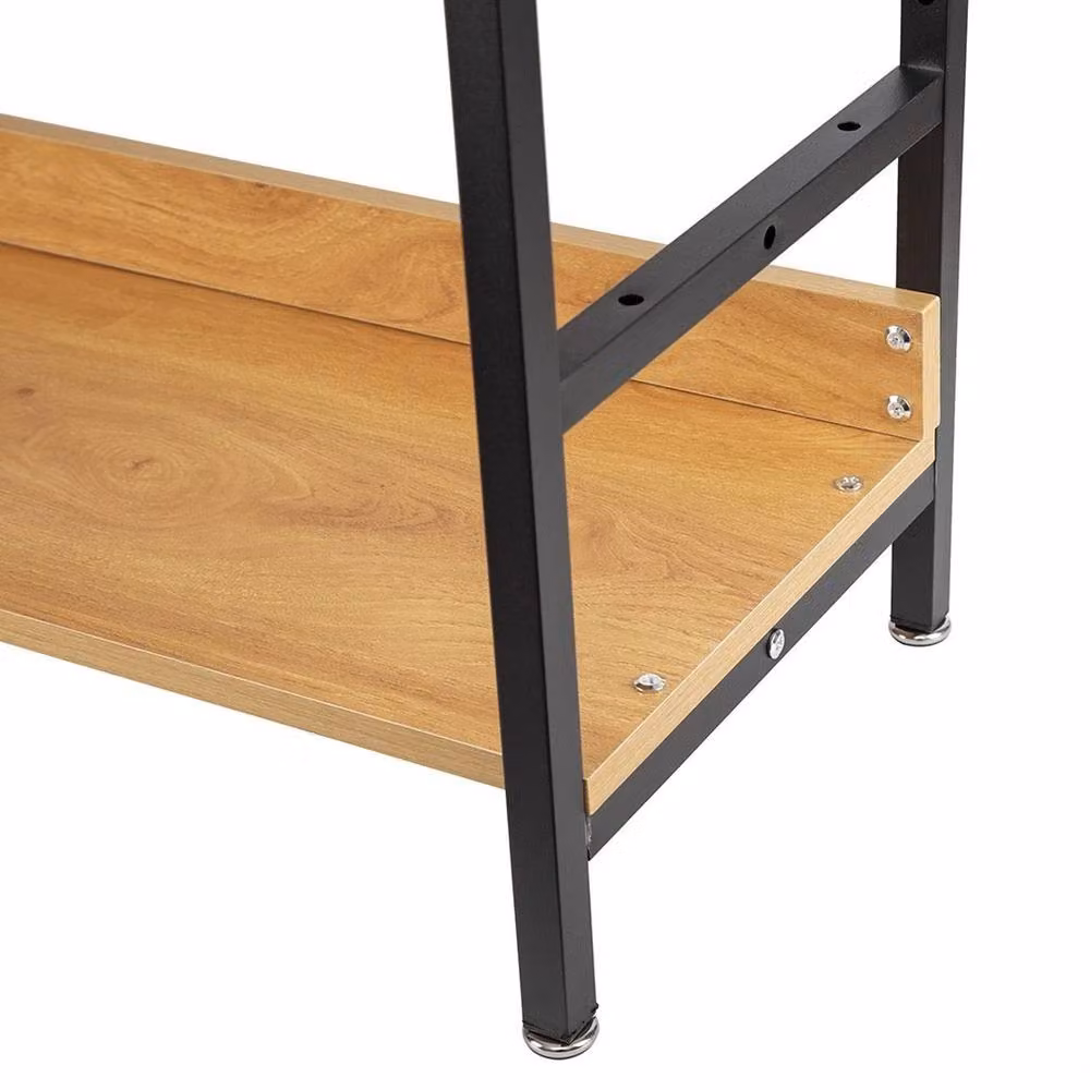 VOGREX 3-Tier Wooden Display Storage Shelf Unit in Beige, W/D/H: 100 x 32 x 95 cm – 4