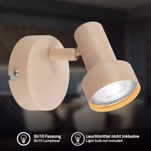 Briloner Beige Adjustable Metal Wall Light with GU10 Socket, W/D/H: 10.5 x 8 x 8 cm – 2