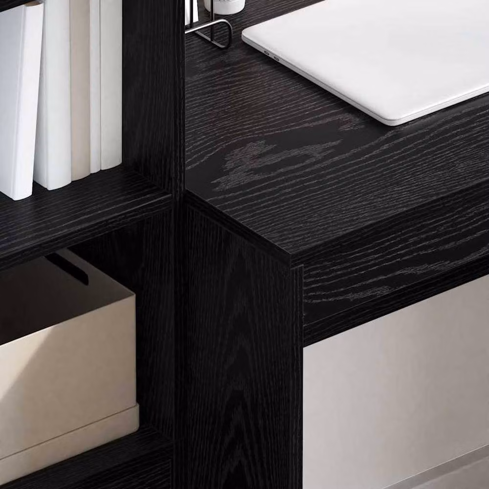 Berkfield Home Modern Black Oak Writing Desk, Black, W/D/H: 90 x 50 x 76 cm – 3