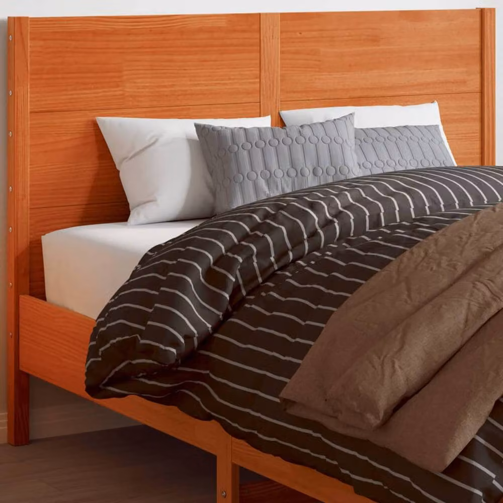 Berkfield Home Rustic Solid Wood Pine Headboard in Waxed Brown, Width: 160 cm – 2