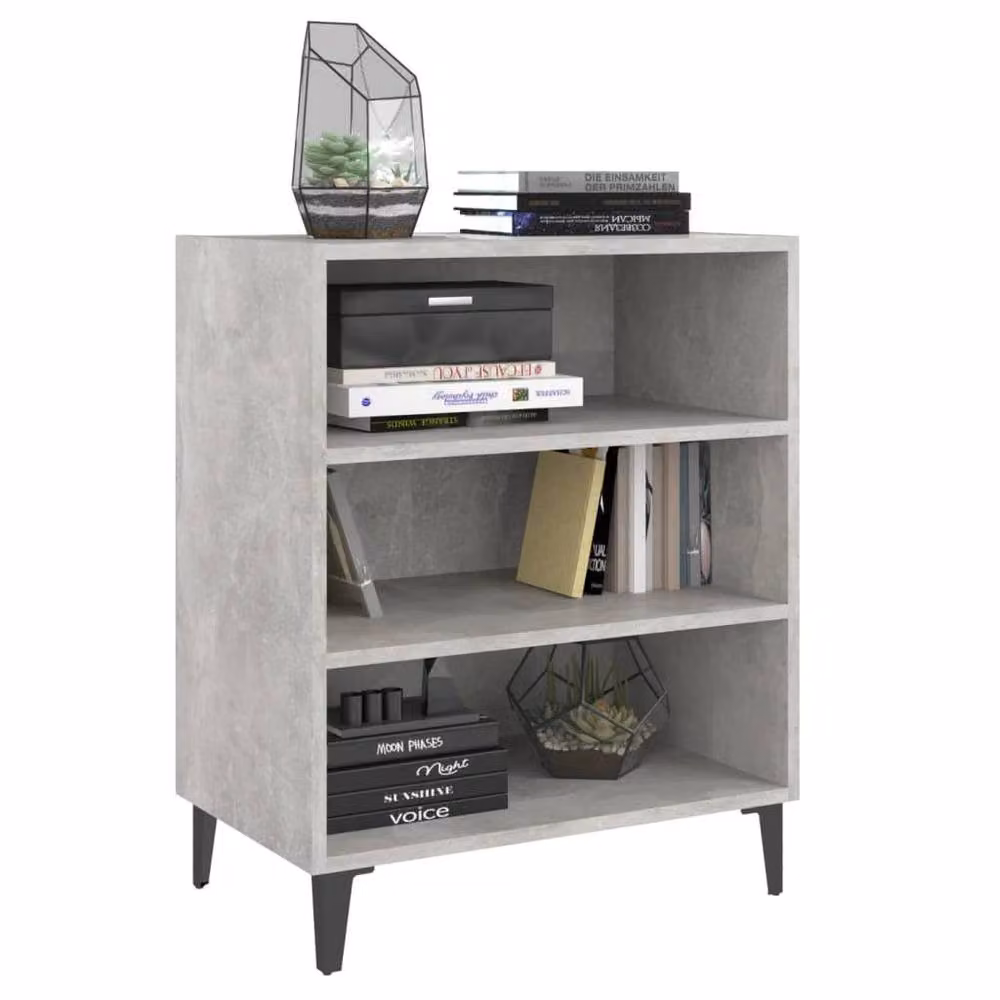 Berkfield Home Sideboard in Grey Matt MDF and Metal, W/D/H: 57 x 35 x 70 cm – 3