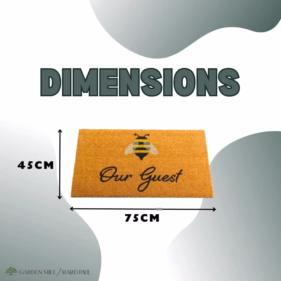 Marco Paul Bee Our Guest Non Slip Coir Door Mat, Multicolour, W: 75.0 cm, D: 45.0 cm – 3