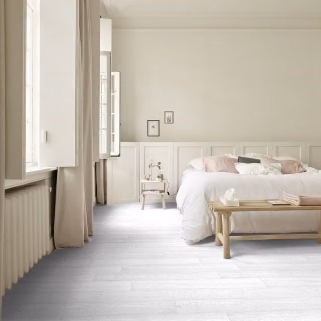 Komscape White Wood Look Scandinavian Vinyl Flooring, 2m