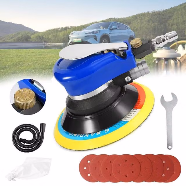 SPETLEK Blue Pneumatic Random Orbital Polisher Sander, 150mm Dual Action
