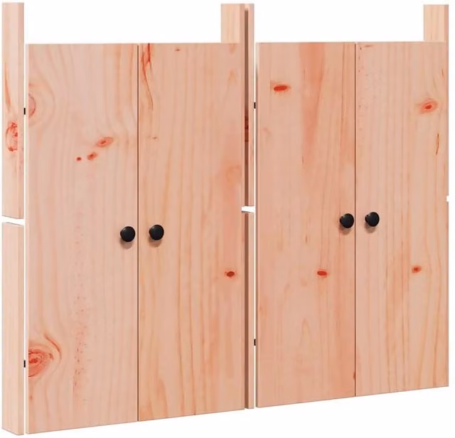 Berkfield Home Outdoor Kitchen Doors, 2 Piece Set in Light Tan Solid Wood, W/D/H: 50 x 9 x 82 cm