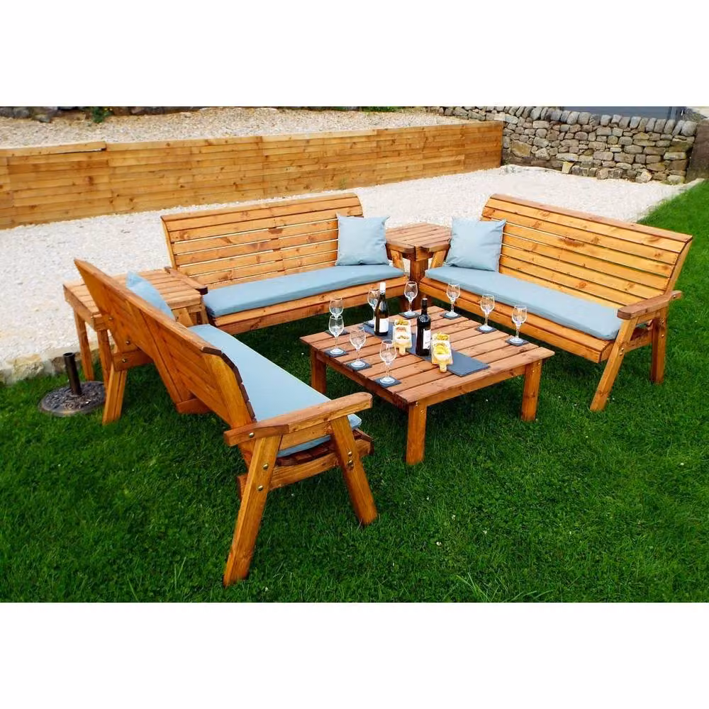 Charles Taylor Balmoral Deluxe Nine Seater Garden Furniture Set in Brown – 3