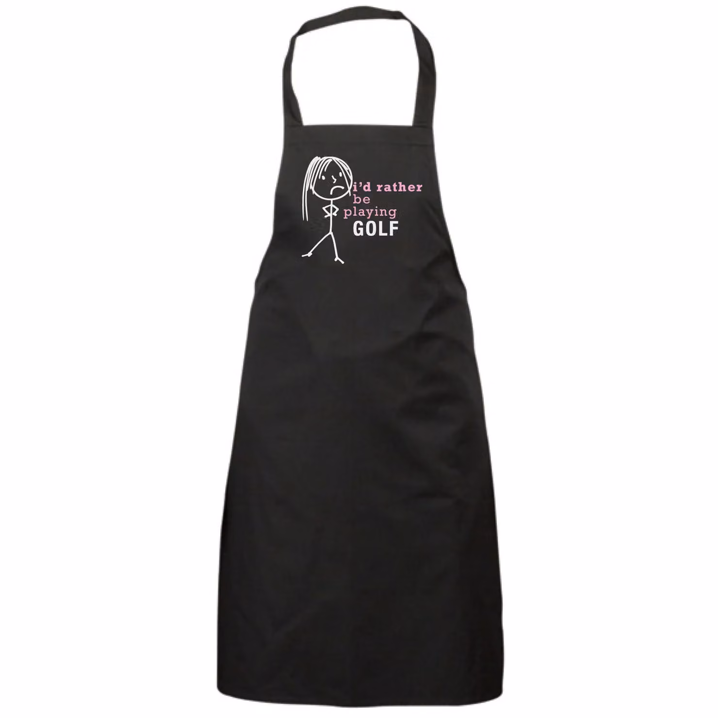 60 Second Makeover Women's I'd Rather Be Playing Golf Cotton Apron in Black – 2