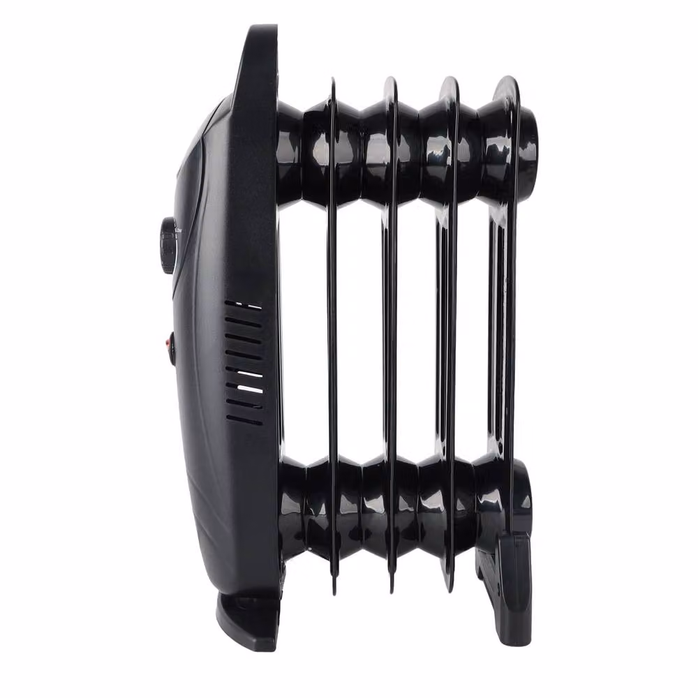 Alivio Black 5-Fin Oil Filled Freestanding Radiator with Adjustable Thermostat and Overheat Protection – 2