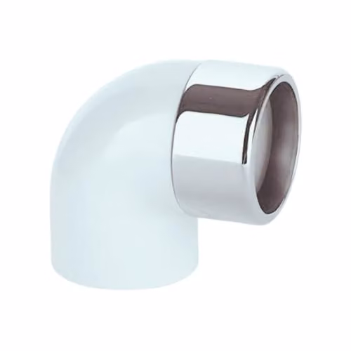 McAlpine 1.5 inch 90 degree Chrome Plated Brass Compression Bend in White and Silver – 3