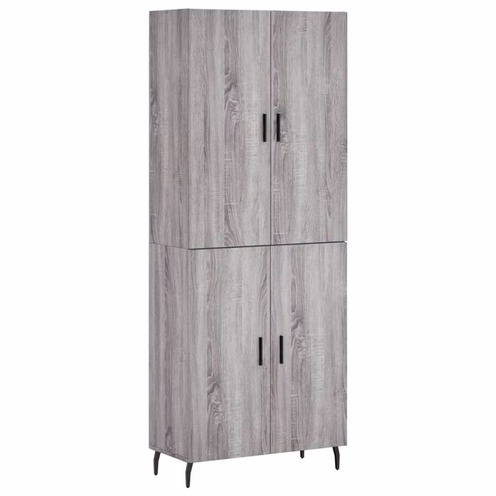 Berkfield Home Sonoma Highboard in Grey, W/D/H: 69.5 x 34 x 180 cm – 3