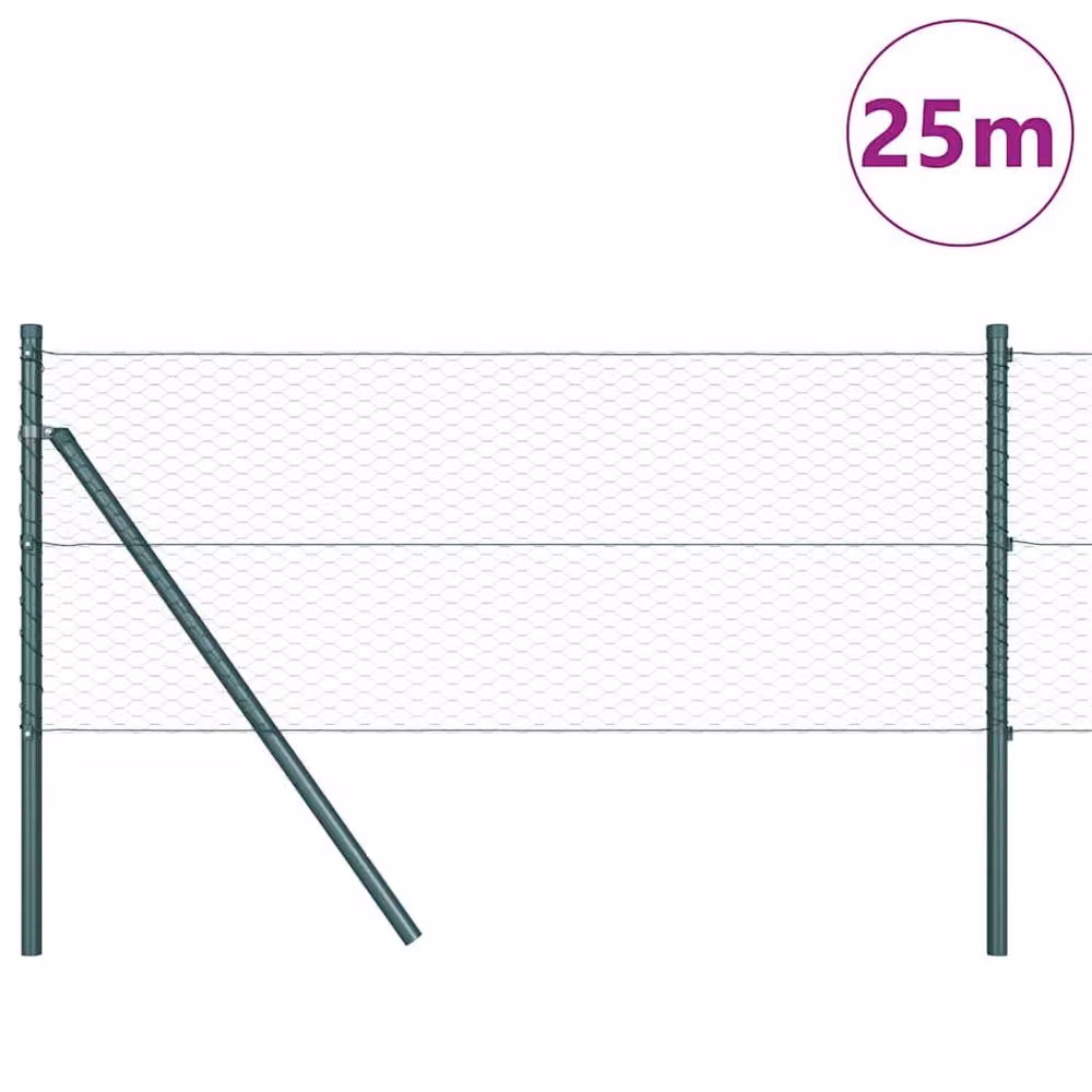 Berkfield Home Green Steel Hexagon Fence with Powder-Coated Round Wire – 2