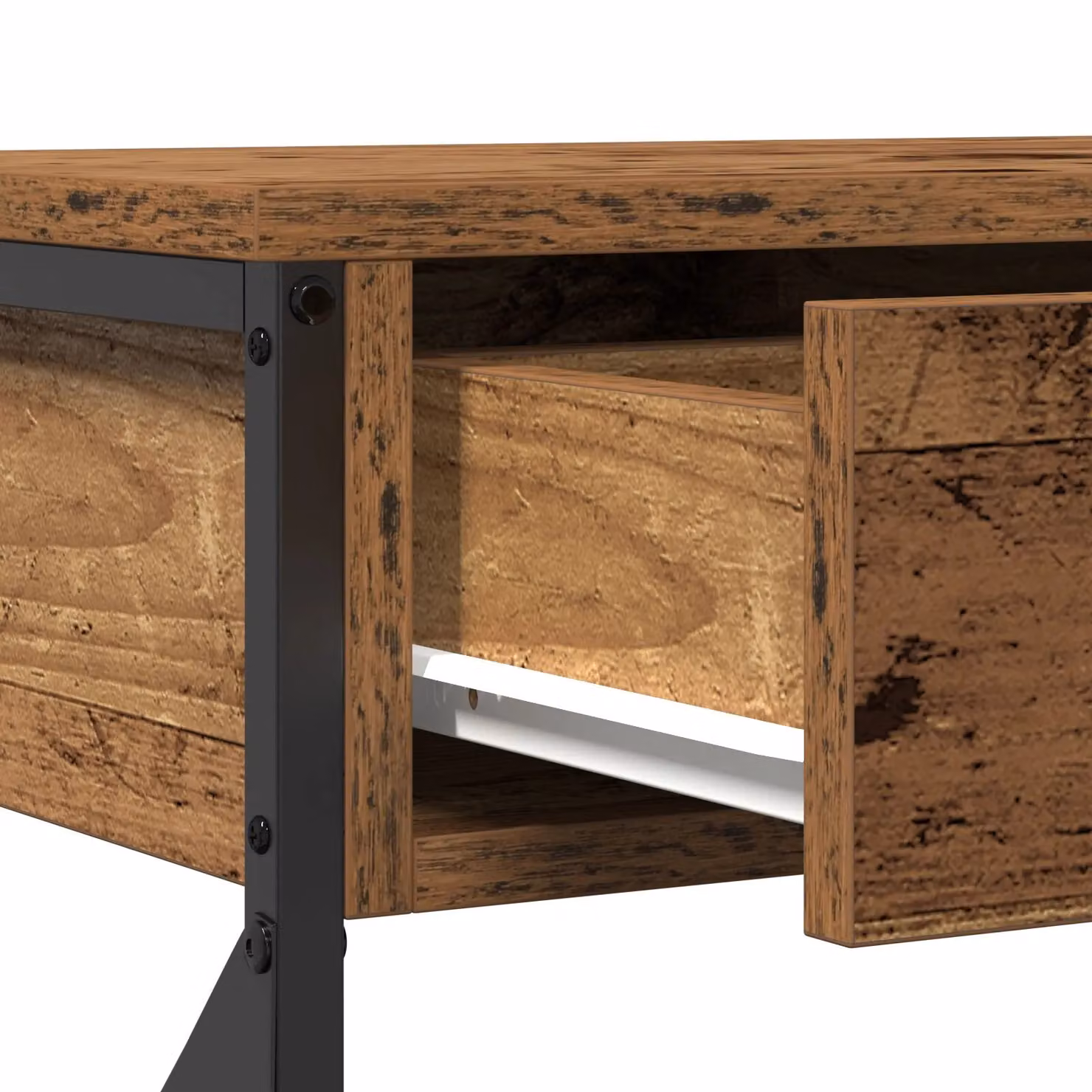 Berkfield Home Industrial Console Table in Brown, Engineered Wood and Steel, W/D/H: 100 x 28 x 75 cm – 4