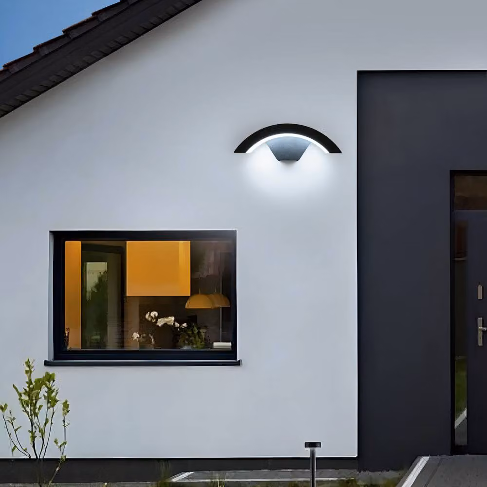 Pheashine U-Shaped LED Outdoor Wall Light, 24W Cool White, Black Aluminium – 5