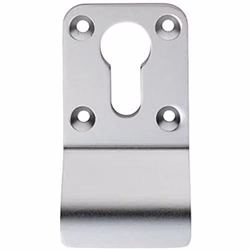 Loops Euro Profile Cylinder Latch Pull Handle in Satin Adonised Aluminium, Silver Stainless Look