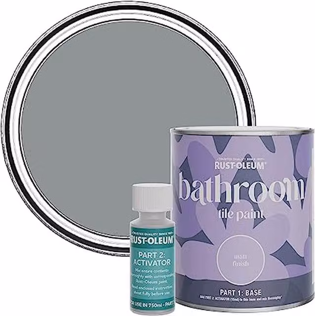 Rust-Oleum Bathroom Tile Paint in Matt Finish, Mid-Anthracite Grey, 0.75 l