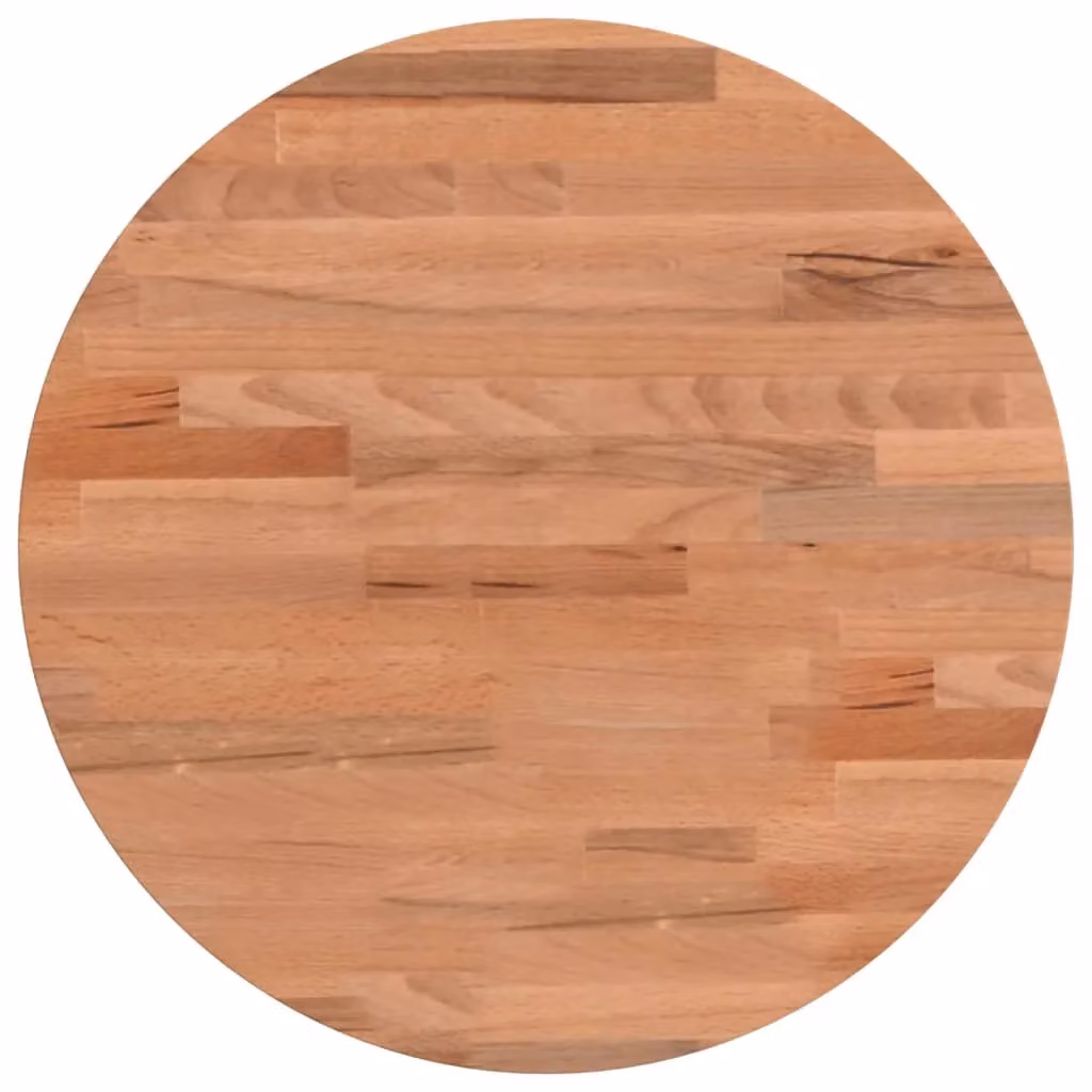 Berkfield Home Round Solid Wood Beech Table Top, Brown, Diameter: 40 cm – 2