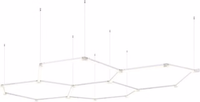 Netlighting Honeycomb Hexagon LED Pendant Ceiling Light in White and Transparent – 1