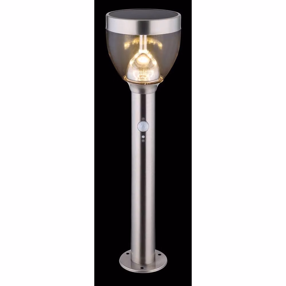 Netlighting Solar LED Outdoor Bollard Light in Grey Stainless Steel with Motion Sensor and Warm White 3000K IP44 Rating – 2