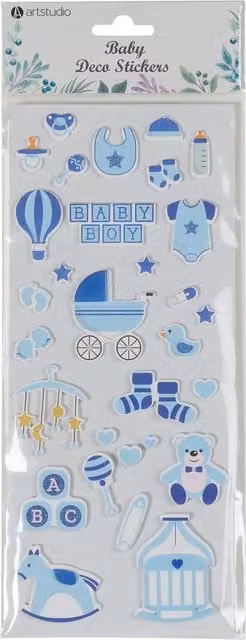 Art Studio Blue Baby Deco Plastic Stickers