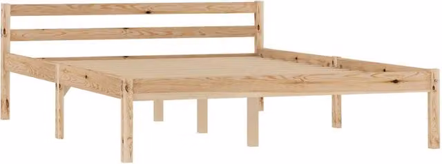 Berkfield Home Solid Pine Wood Bed Frame, Brown, W: 140 cm, D: 200 cm