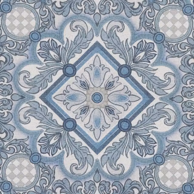 House Llewelyn-Bowen Festivo Floral Printed Cotton Fabric in Bluestone