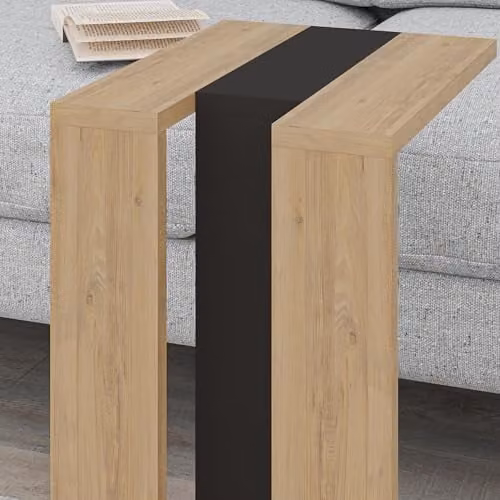 HOCUS PICUS Modern Rectangular End Table in Black, Grey and Brown, W/D/H: 40 x 30 x 57 cm – 3