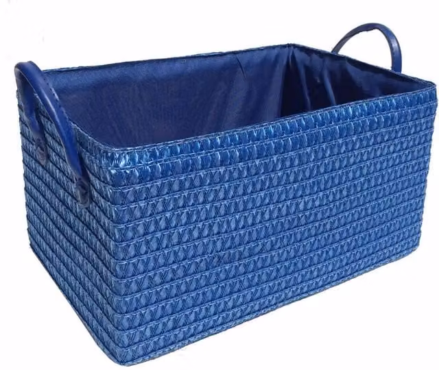Topfurnishing Blue Baby Nursery Storage Basket with Handles