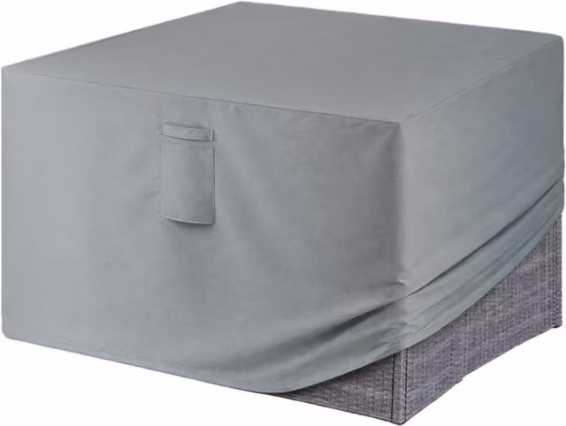 LIVIVO Water-Repellent Grey Polyester Rattan Dining Furniture Cube Cover