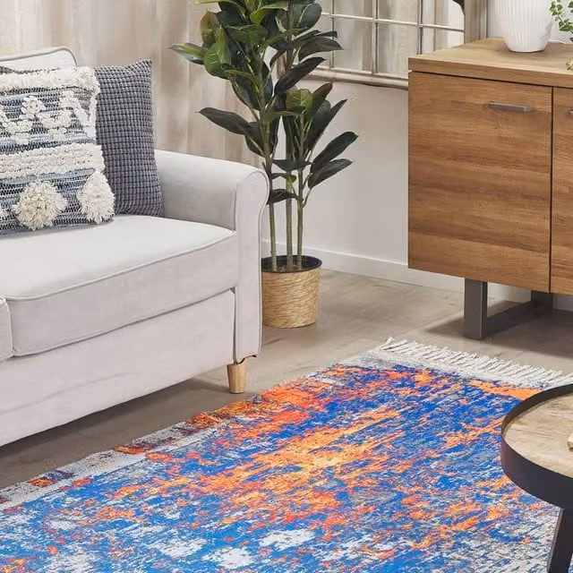 Wyld and Coco Handwoven Abstract Pattern Area Rug, Multicolour, W: 140 cm, L: 200 cm