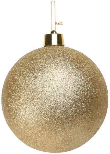KDMD Gold Glitter Shatterproof Round Christmas Bauble, Diameter: 25 cm – 1