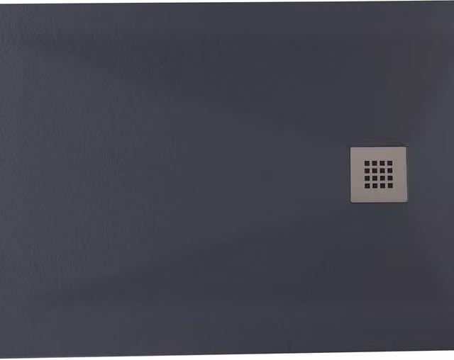Bathroom Kingdom Oliver Rectangular Mineral Cast Shower Tray, Grey, W: 100 cm, D: 90 cm