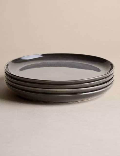 M&S Amberley Stoneware Dinner Plate Set of 4 in Grey