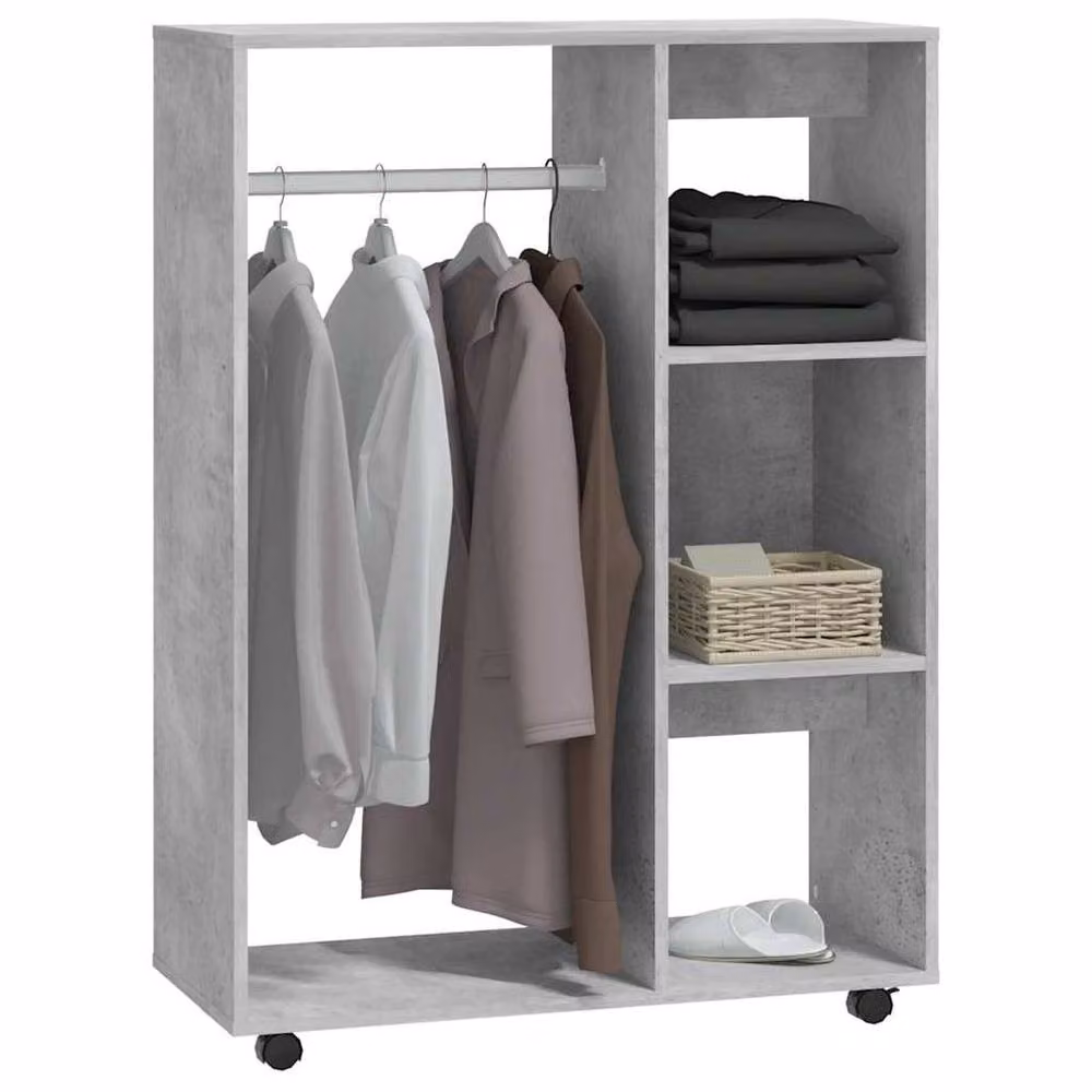 Berkfield Home Modern Wardrobe in Concrete Grey, W/D/H: 80 x 40 x 110 cm – 3