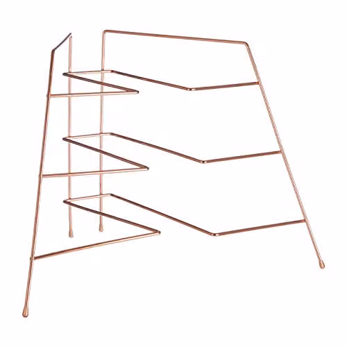 Orsina Rowan Copper Plated Corner Plate Rack in Gold