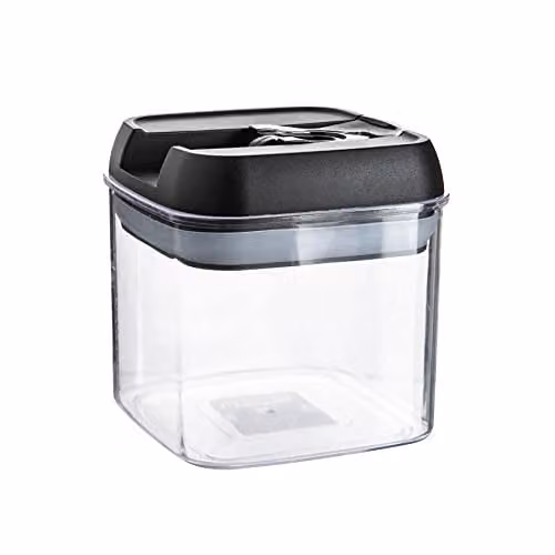 Argon Tableware Airtight Plastic Food Storage Container with Flip Lock Lid, 500ml, Black and White – 1